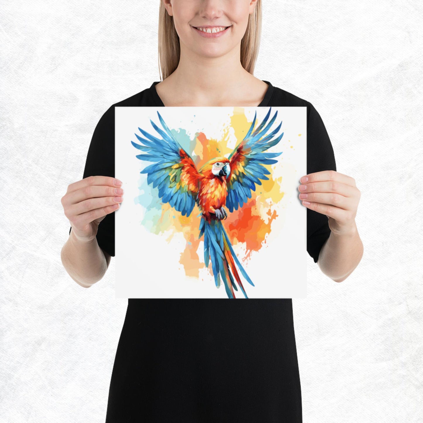 Rainbow Paint Parrot Paper Poster