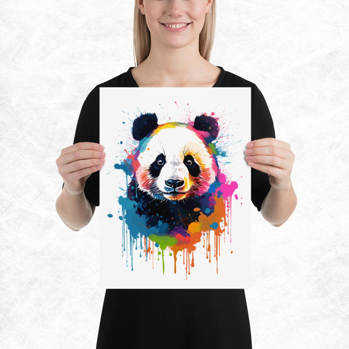 Rainbow Paint Panda Paper Poster