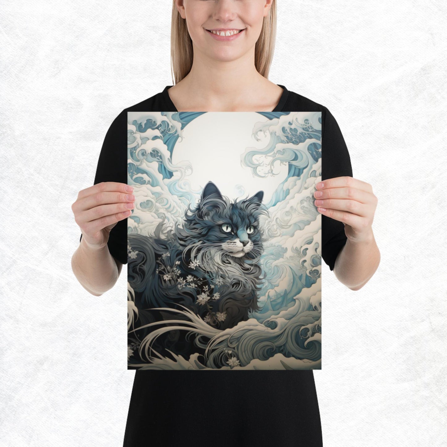 Ukiyo-e Cat Paper Poster