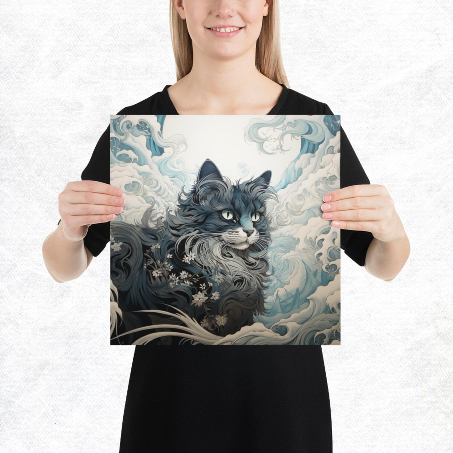 Ukiyo-e Cat Paper Poster