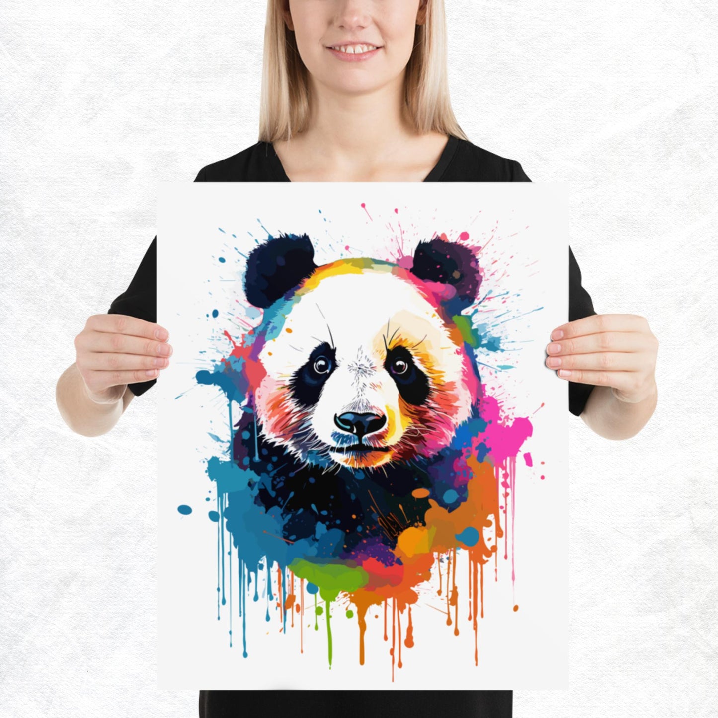 Rainbow Paint Panda Paper Poster