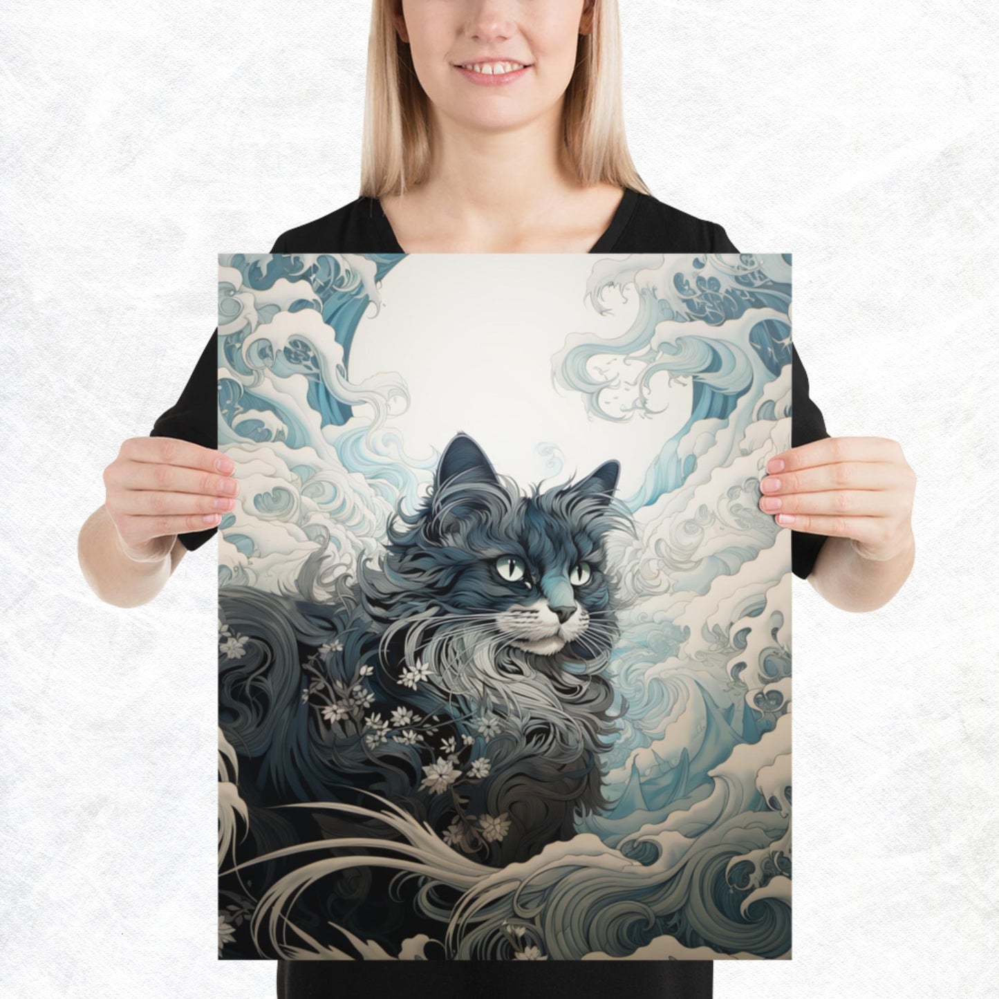 Ukiyo-e Cat Paper Poster