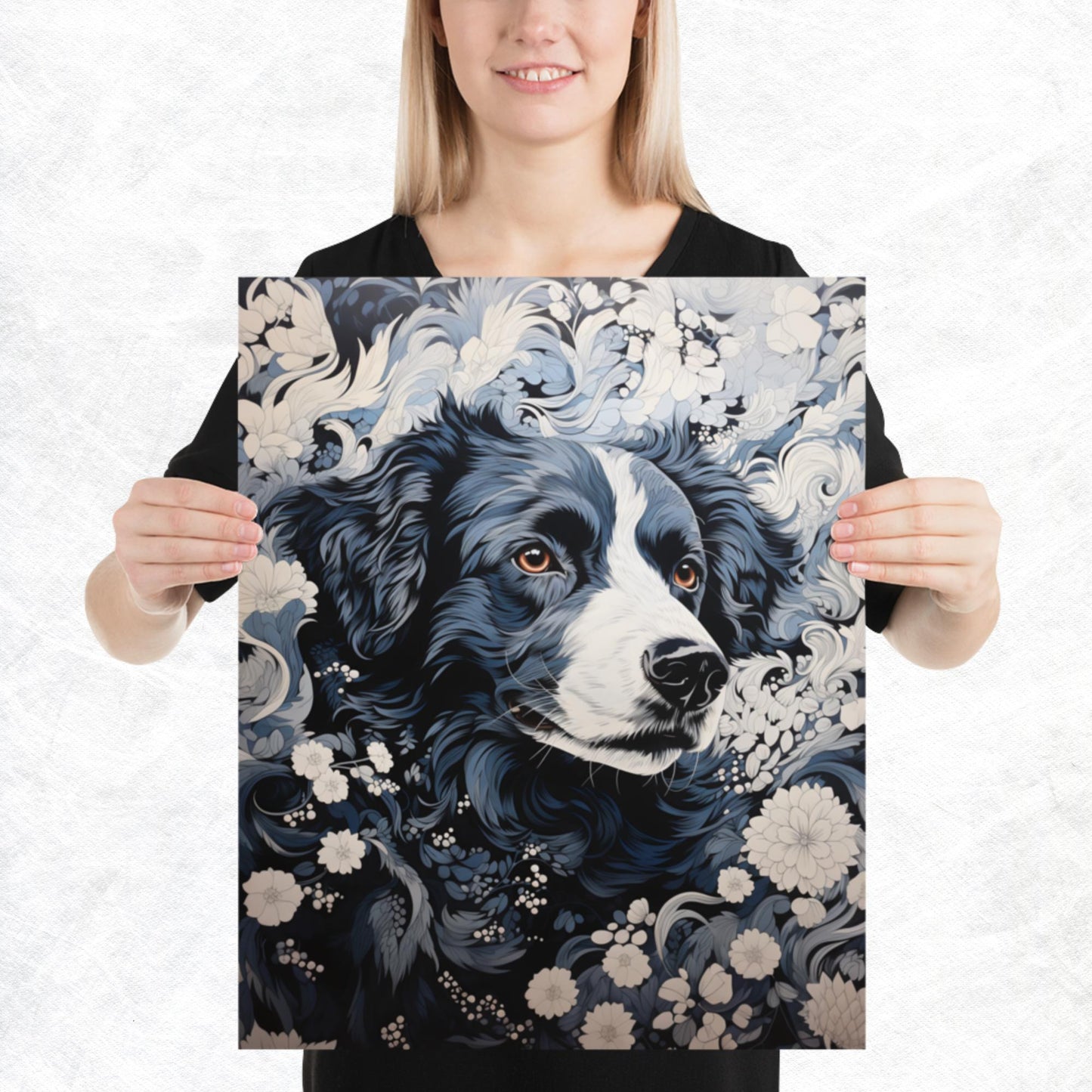 Ukiyo-e Dog Paper Poster