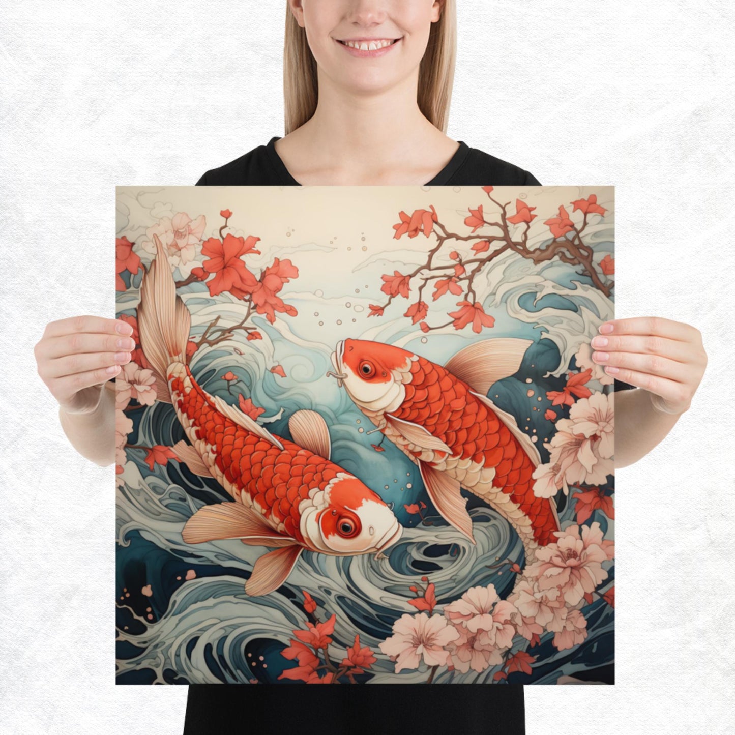 Ukiyo-e Koi Fish Paper Poster