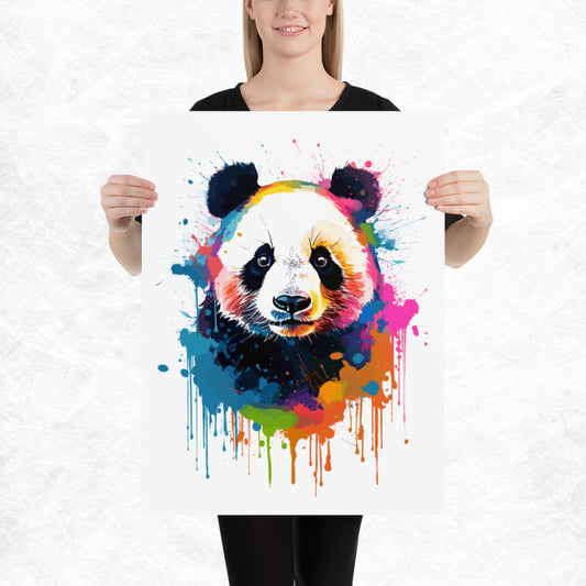 Rainbow Paint Panda Paper Poster