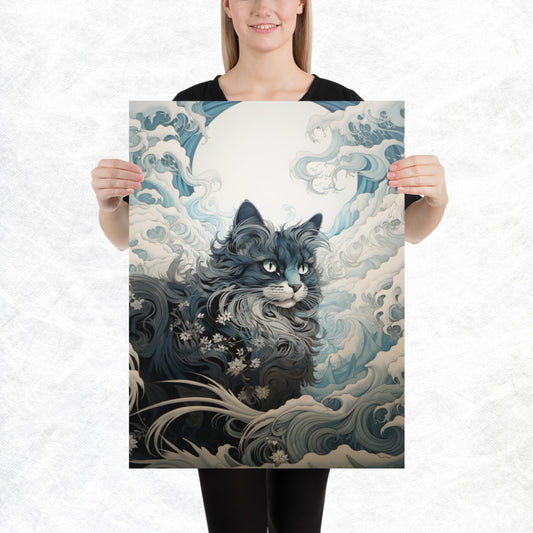 Ukiyo-e Cat Paper Poster