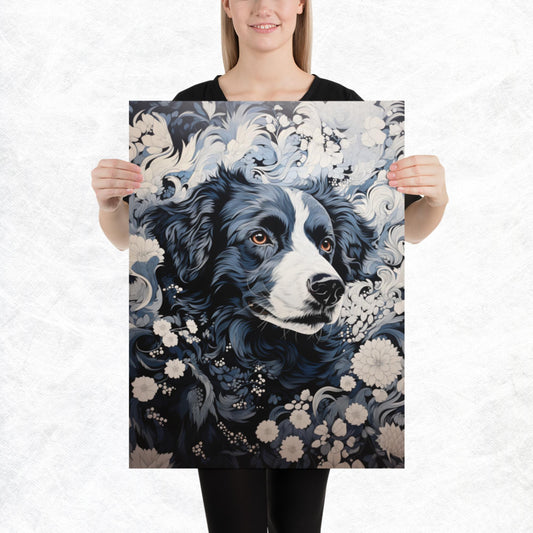 Ukiyo-e Dog Paper Poster