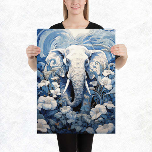 Ukiyo-e Elephant Paper Poster