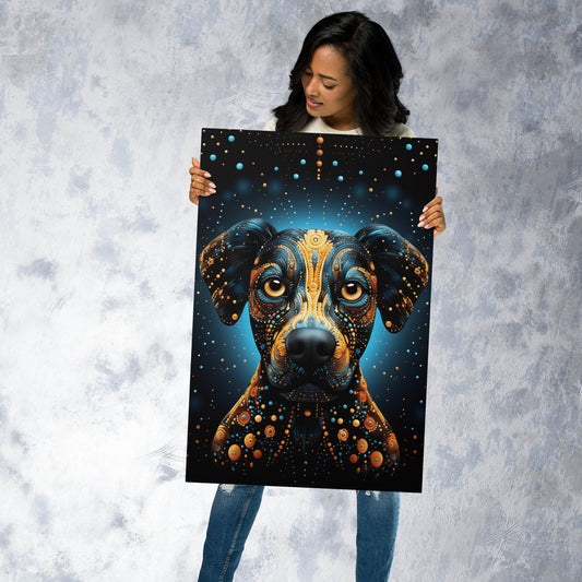 Dot Art Dog Metal Poster