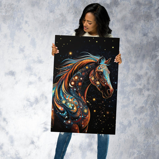 Dot Art Horse Metal Poster