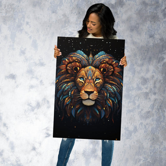 Dot Art Lion Metal Poster