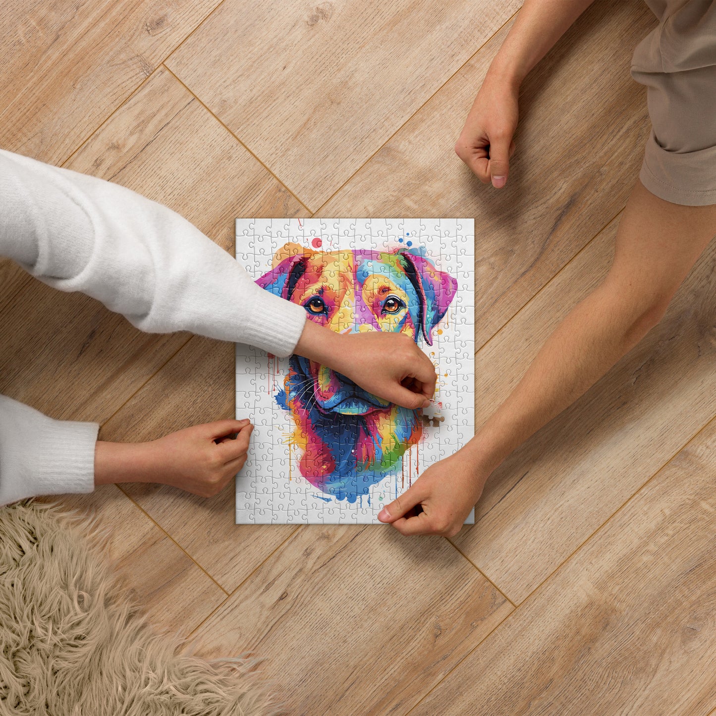 Rainbow Paint Dog Jigsaw Puzzle