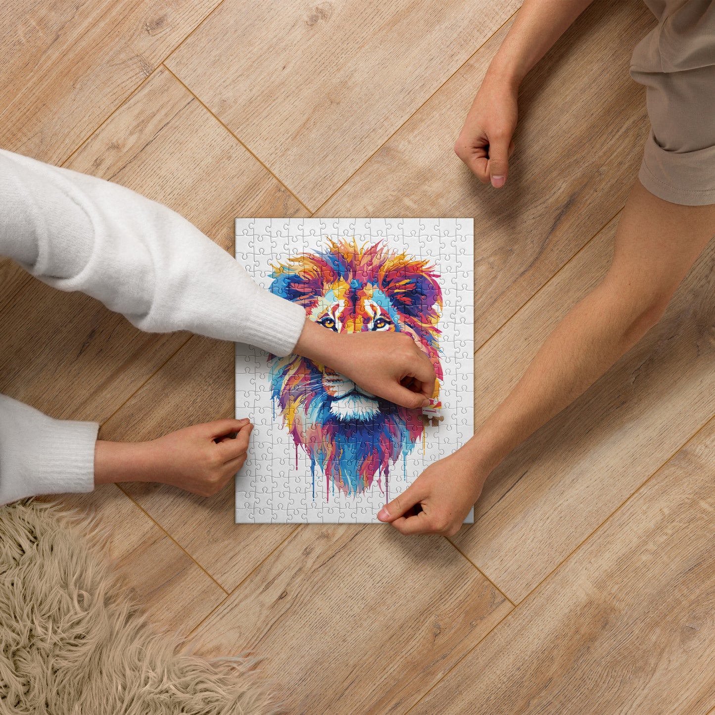 Rainbow Paint Lion Jigsaw Puzzle