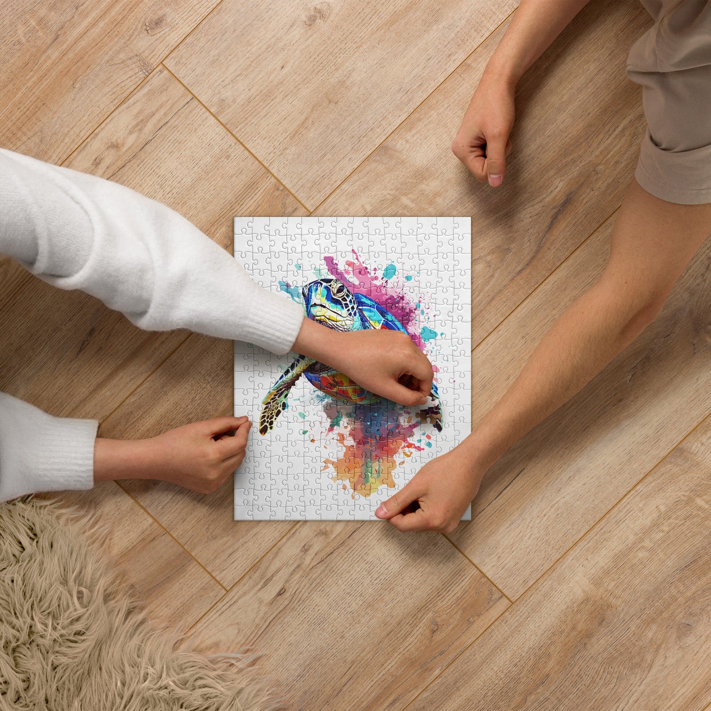 Rainbow Paint Turtle Jigsaw Puzzle