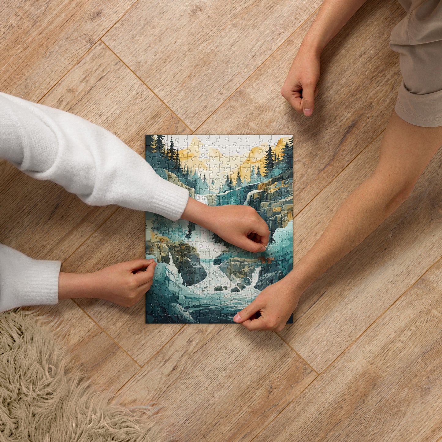 Roaring Forest Waterfall Jigsaw Puzzle