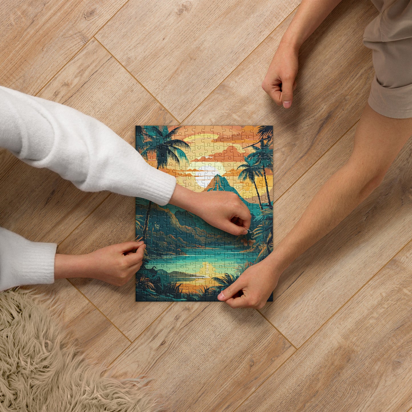 Rainforest Mountain Sunset Jigsaw Puzzle