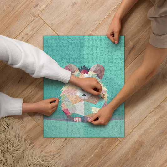 Green and Pink Hamster Jigsaw Puzzle