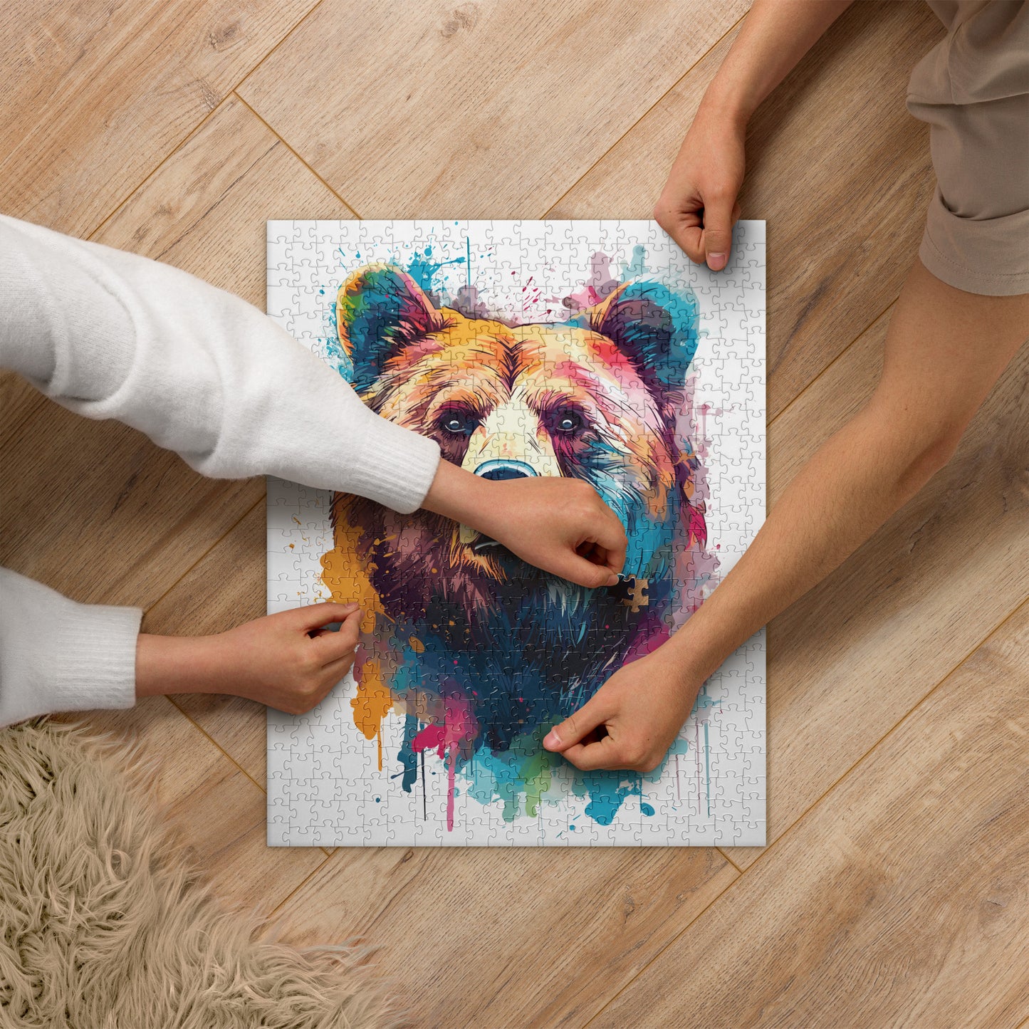 Rainbow Paint Bear Jigsaw Puzzle