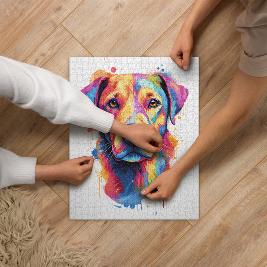 Rainbow Paint Dog Jigsaw Puzzle