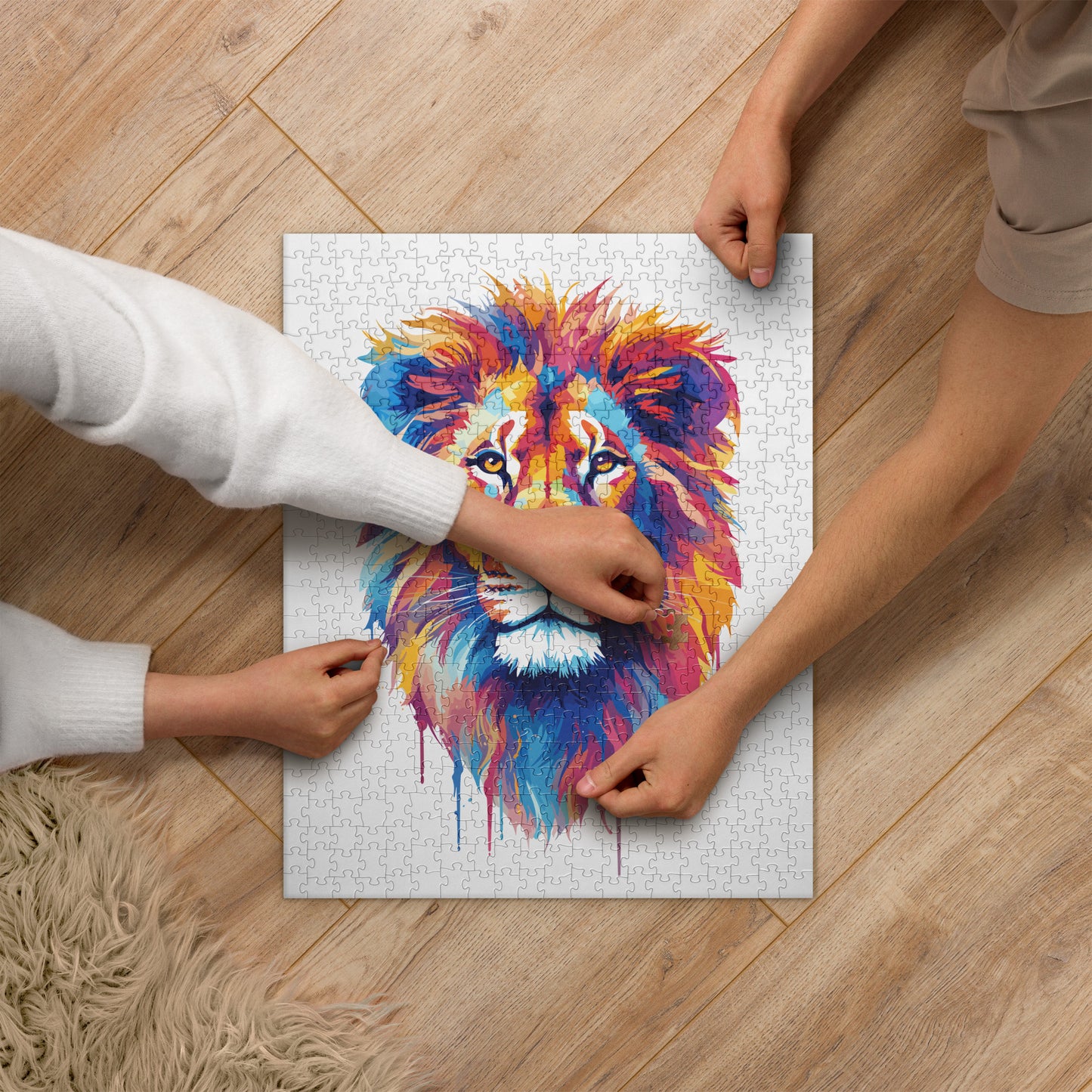 Rainbow Paint Lion Jigsaw Puzzle