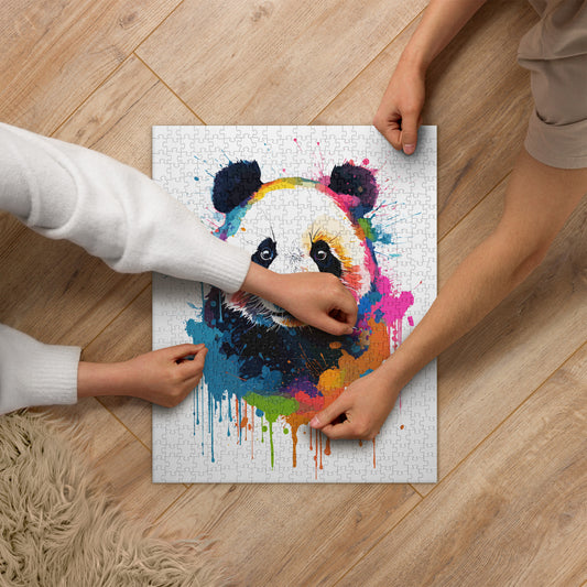 Rainbow Paint Panda Jigsaw Puzzle