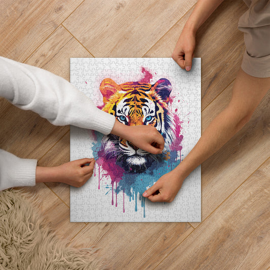 Rainbow Paint Tiger Jigsaw Puzzle