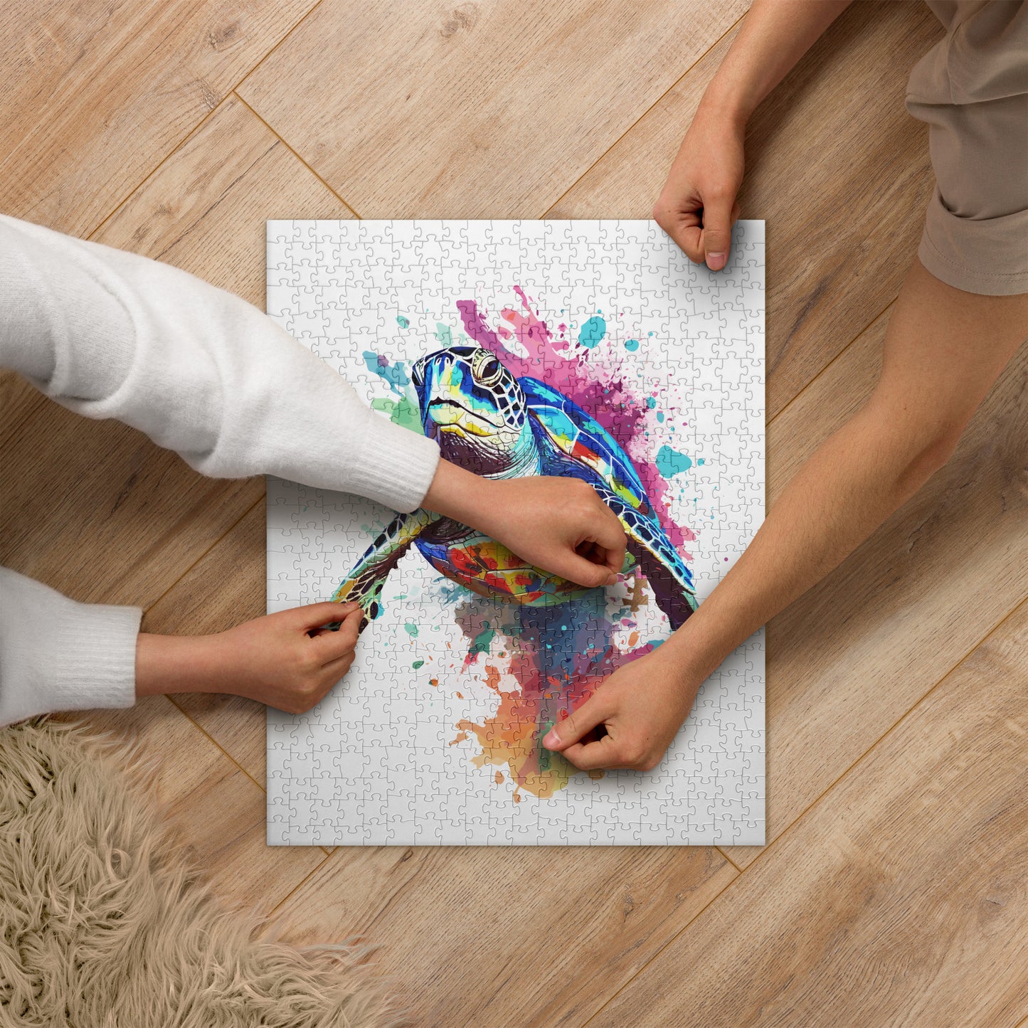 Rainbow Paint Turtle Jigsaw Puzzle