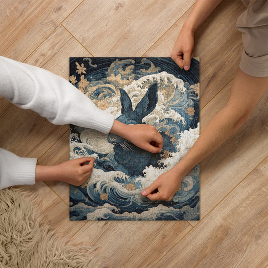 Ukiyo-e Rabbit Jigsaw Puzzle