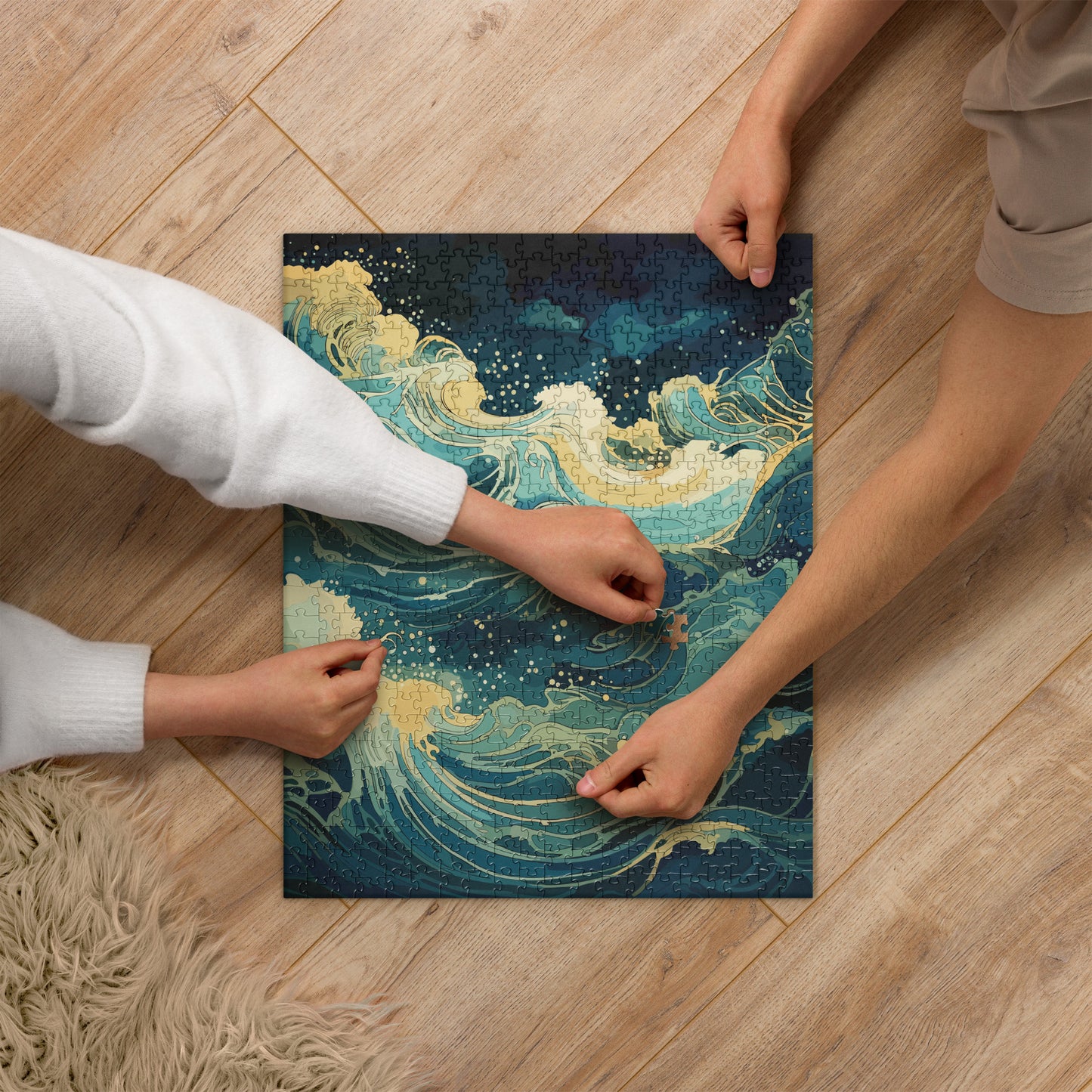 Nighttime Ocean Waves Jigsaw Puzzle