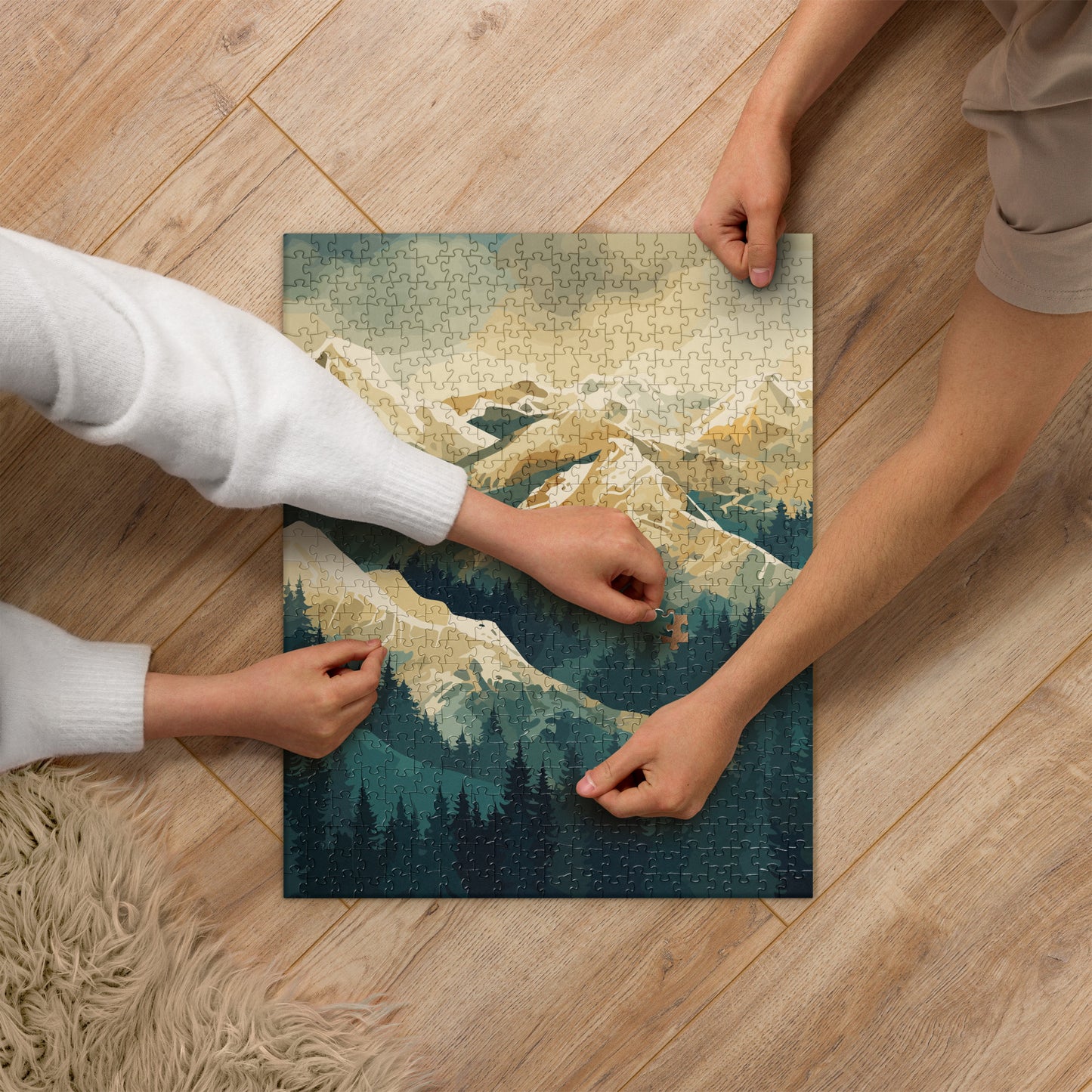 Winter Forest Mountains Jigsaw Puzzle