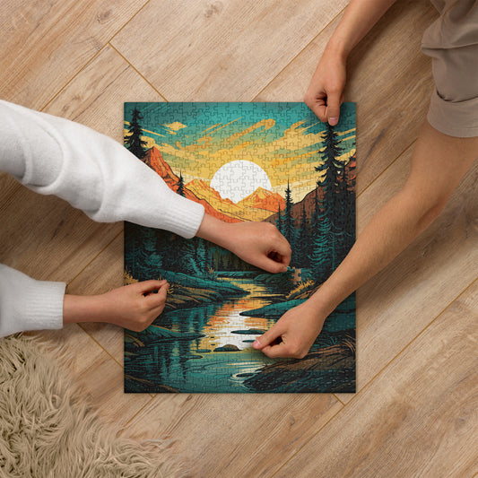 Forest Mountain River Jigsaw Puzzle