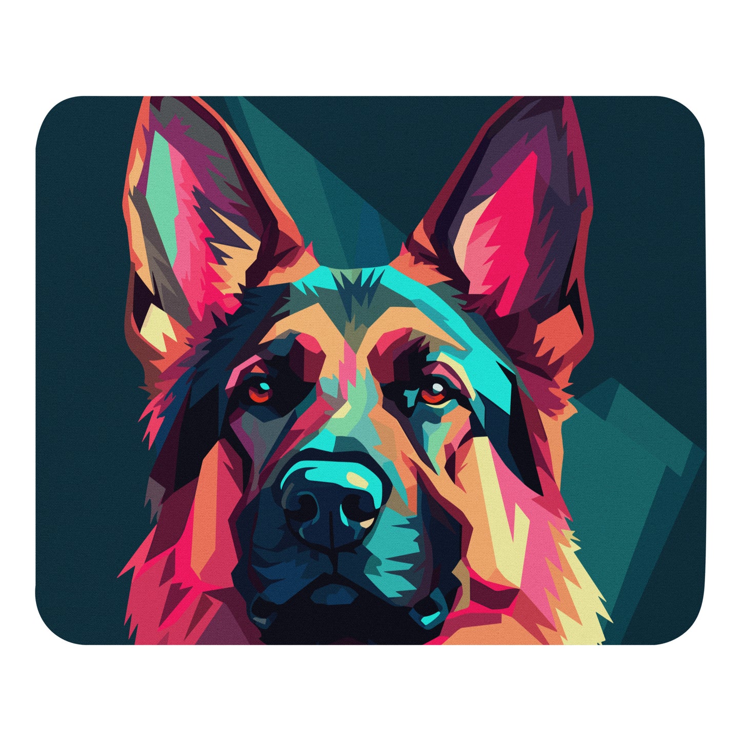 Green and Pink Dog Mouse Pad