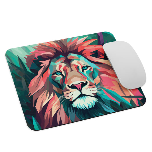 Green and Pink Lion Mouse Pad