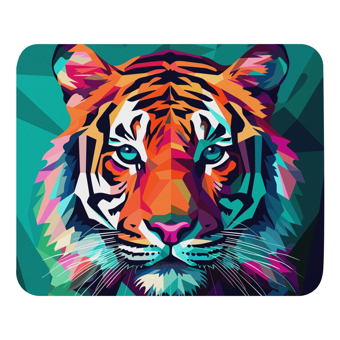 Green and Pink Tiger Mouse Pad