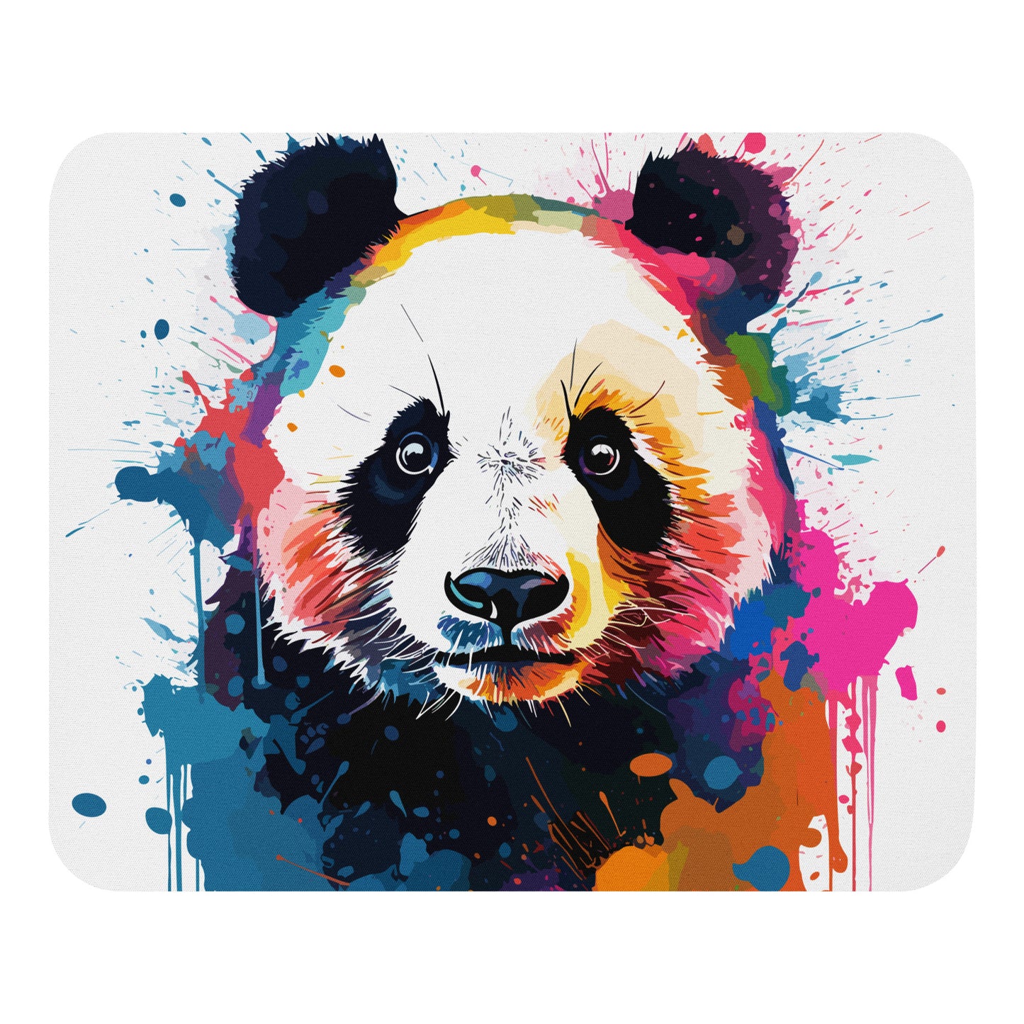 Rainbow Paint Panda Mouse Pad