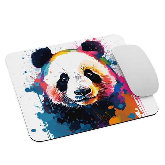 Rainbow Paint Panda Mouse Pad