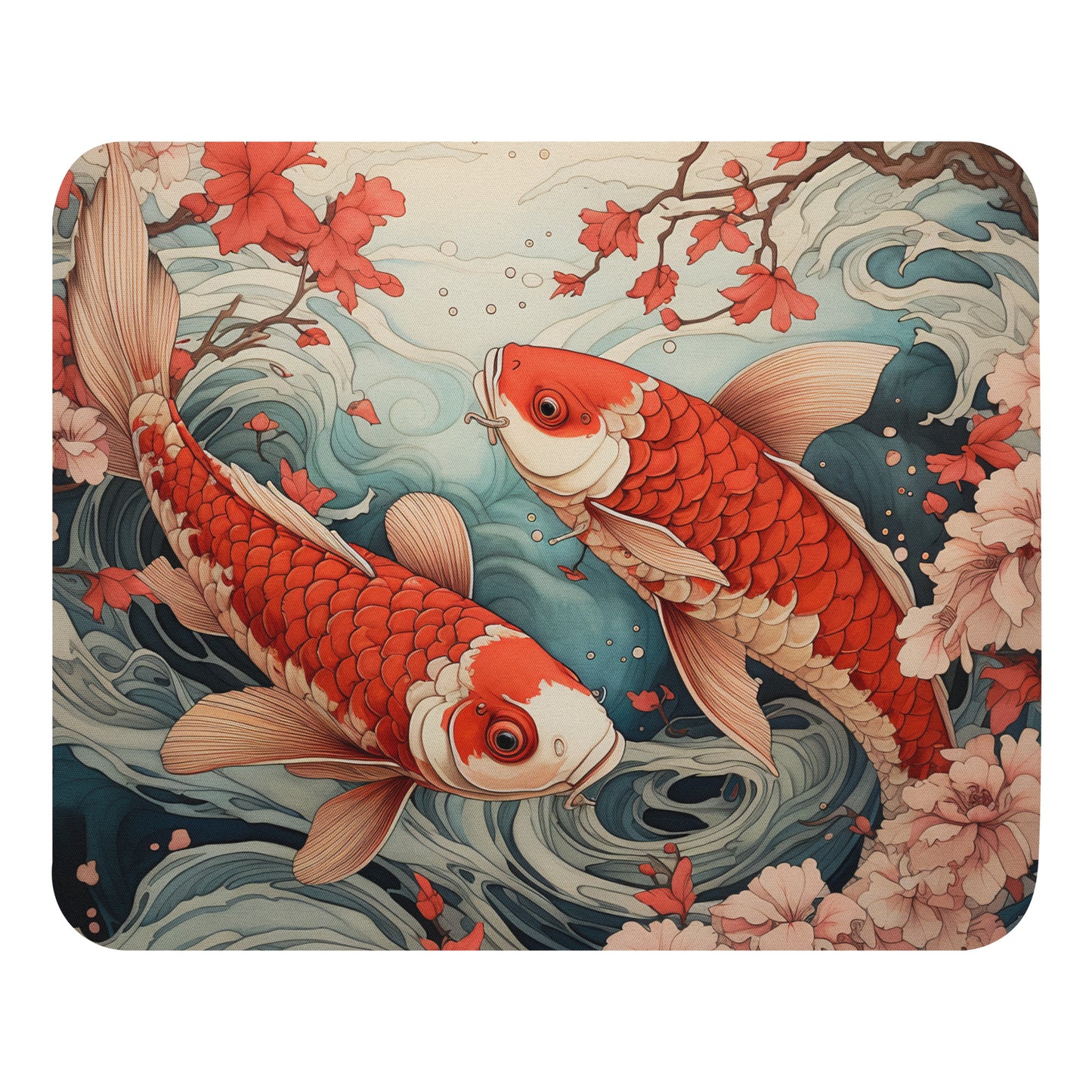 Ukiyo-e Koi Fish Mouse Pad