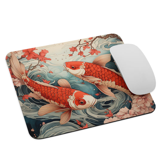 Ukiyo-e Koi Fish Mouse Pad