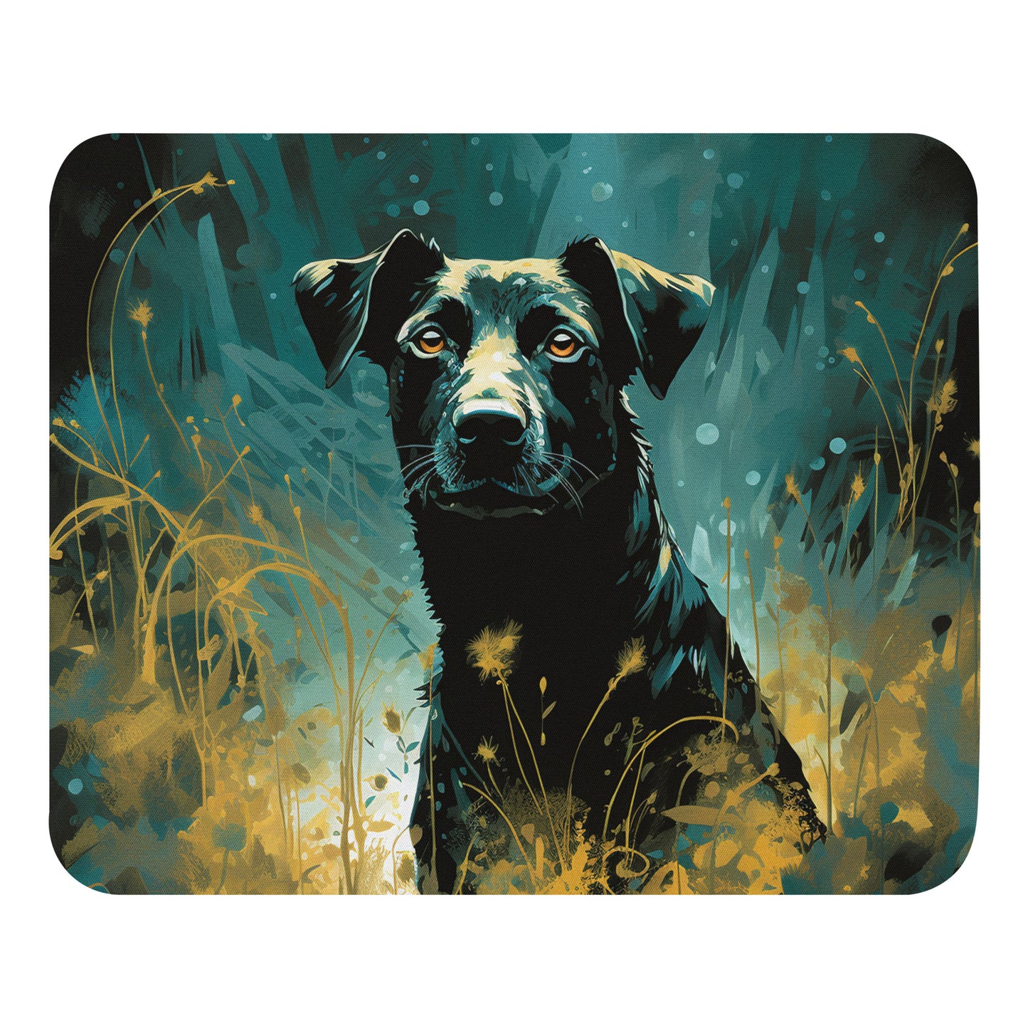 Dark Turquoise Dog Mouse Pad