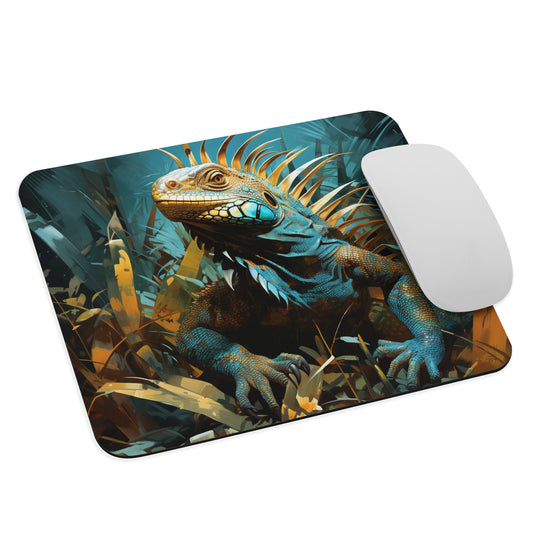 Dark Turquoise Iguana Mouse Pad