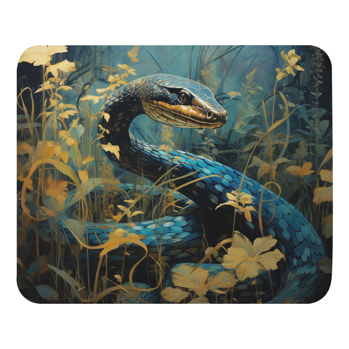 Dark Turquoise Snake Mouse Pad