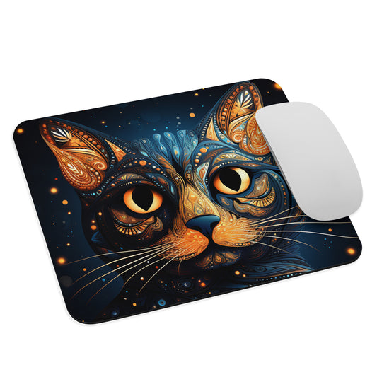 Dot Art Cat Mouse Pad