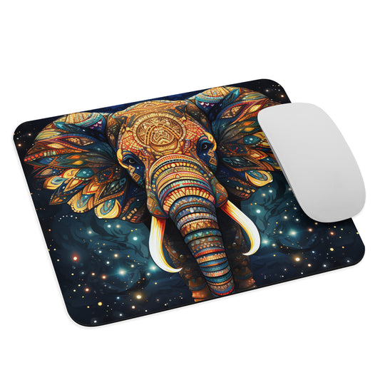 Dot Art Elephant Mouse Pad