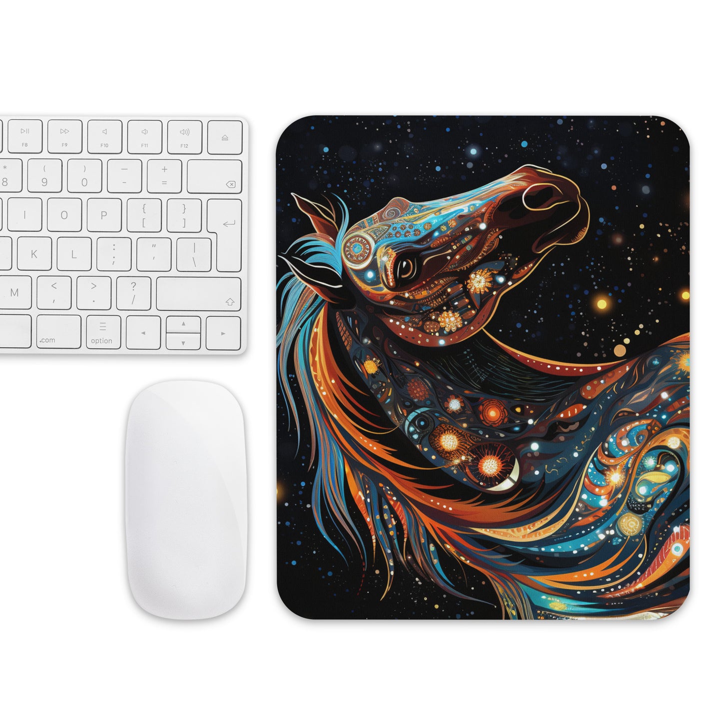 Dot Art Horse Mouse Pad