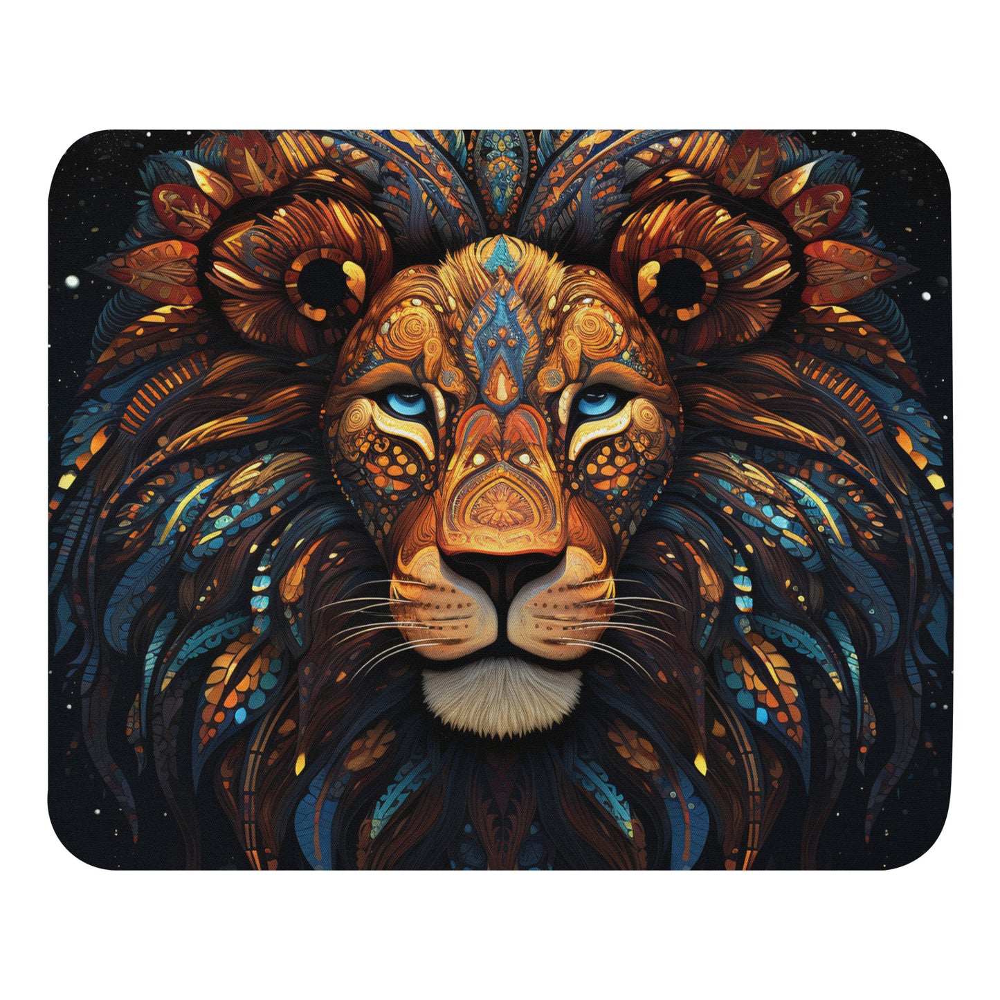 Dot Art Lion Mouse Pad