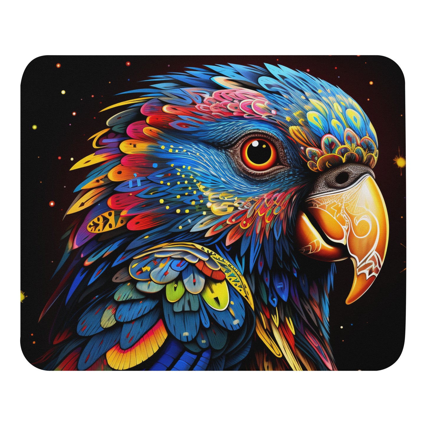 Dot Art Parrot Mouse Pad