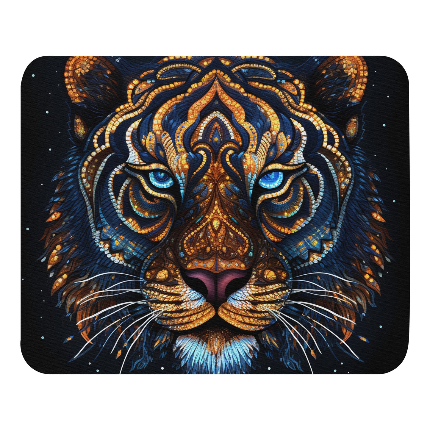 Dot Art Tiger Mouse Pad