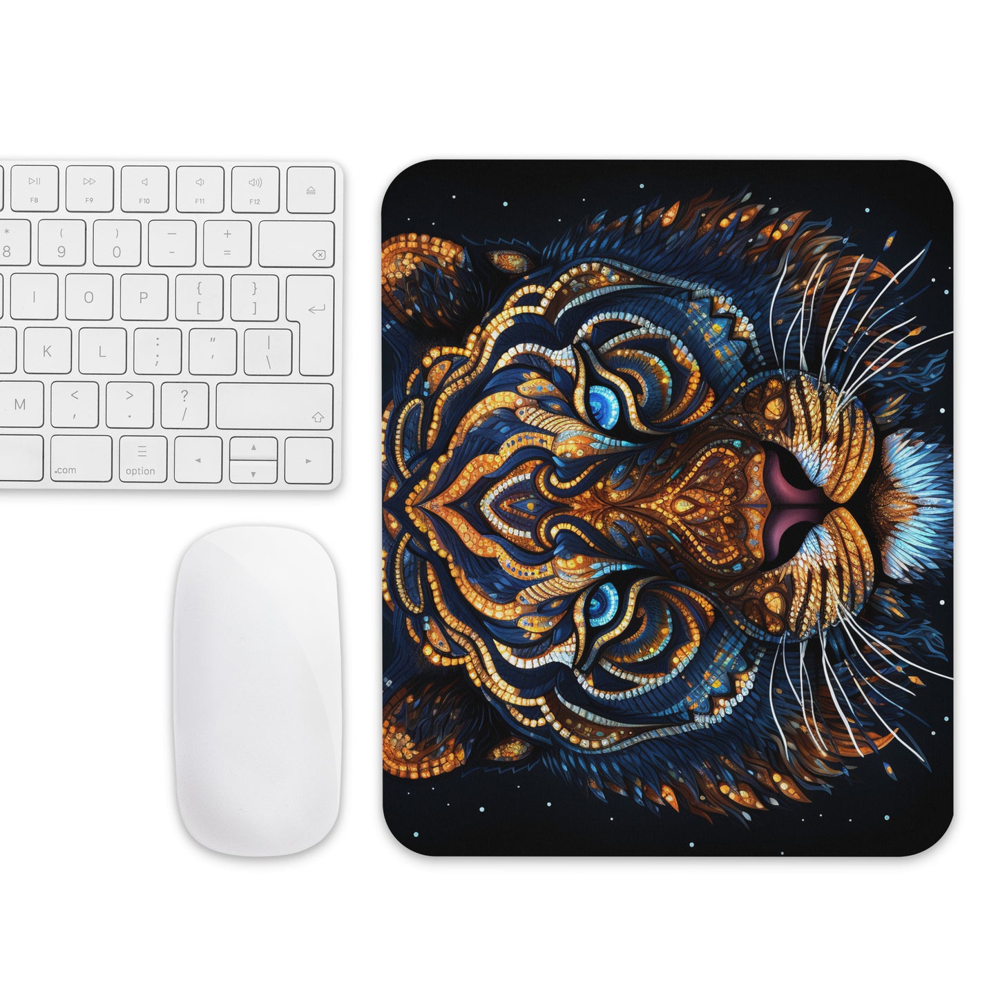 Dot Art Tiger Mouse Pad