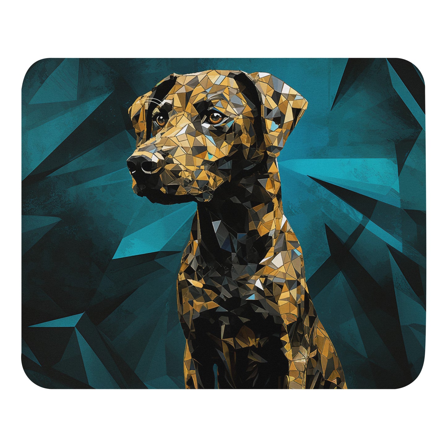 Blue Gold Dog Mouse Pad