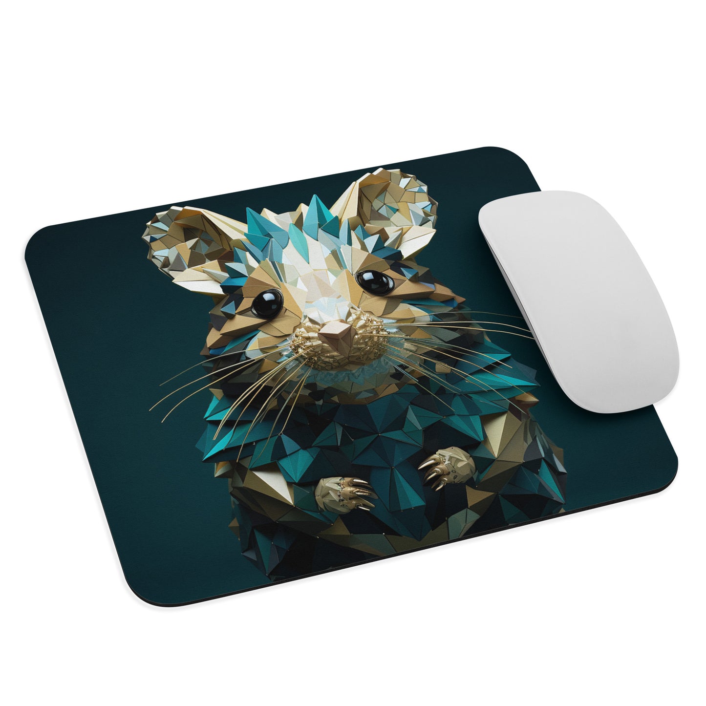 Blue Gold Hamster Mouse Pad